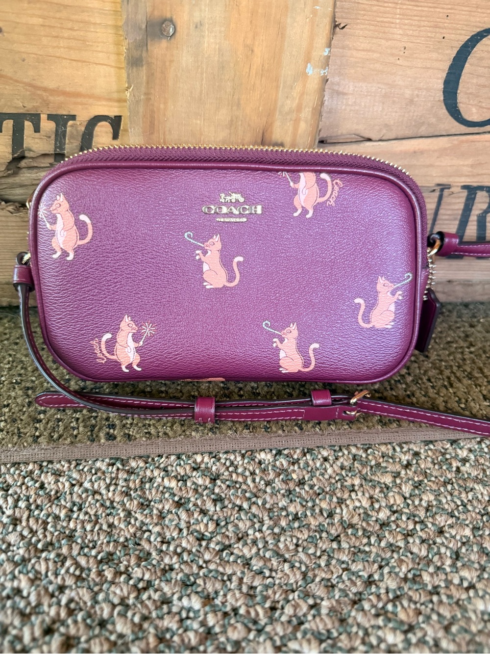 Coach Party Cat Crossbody Pouch - Picture 1 of 10